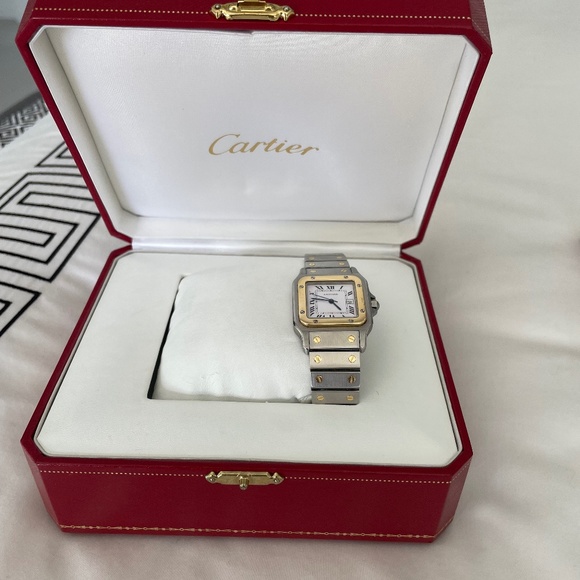 Cartier Santos -Stainless Steel and 18 K Yellow Goldbezel29.0 x 29.0